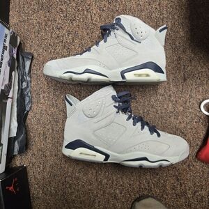 Size 13 Jordan 6 OG Retro Georgetown Grey Navy Blur Shoes VNDS WORN 3X OG All